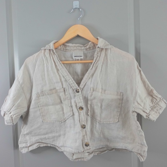 industry Tops - Crop Top Button Down
